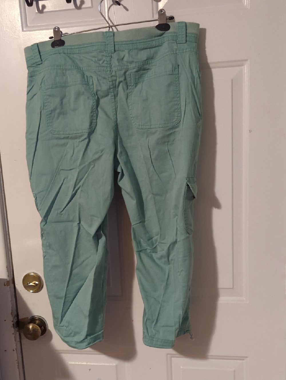 Style & Co. Mint Green Cargo Pants Capris For Women Size 14 Stretch Waist - Picture 5 of 10